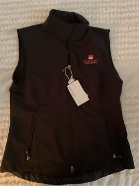 Black Softshell Vest with Wells Fargo Embroidery